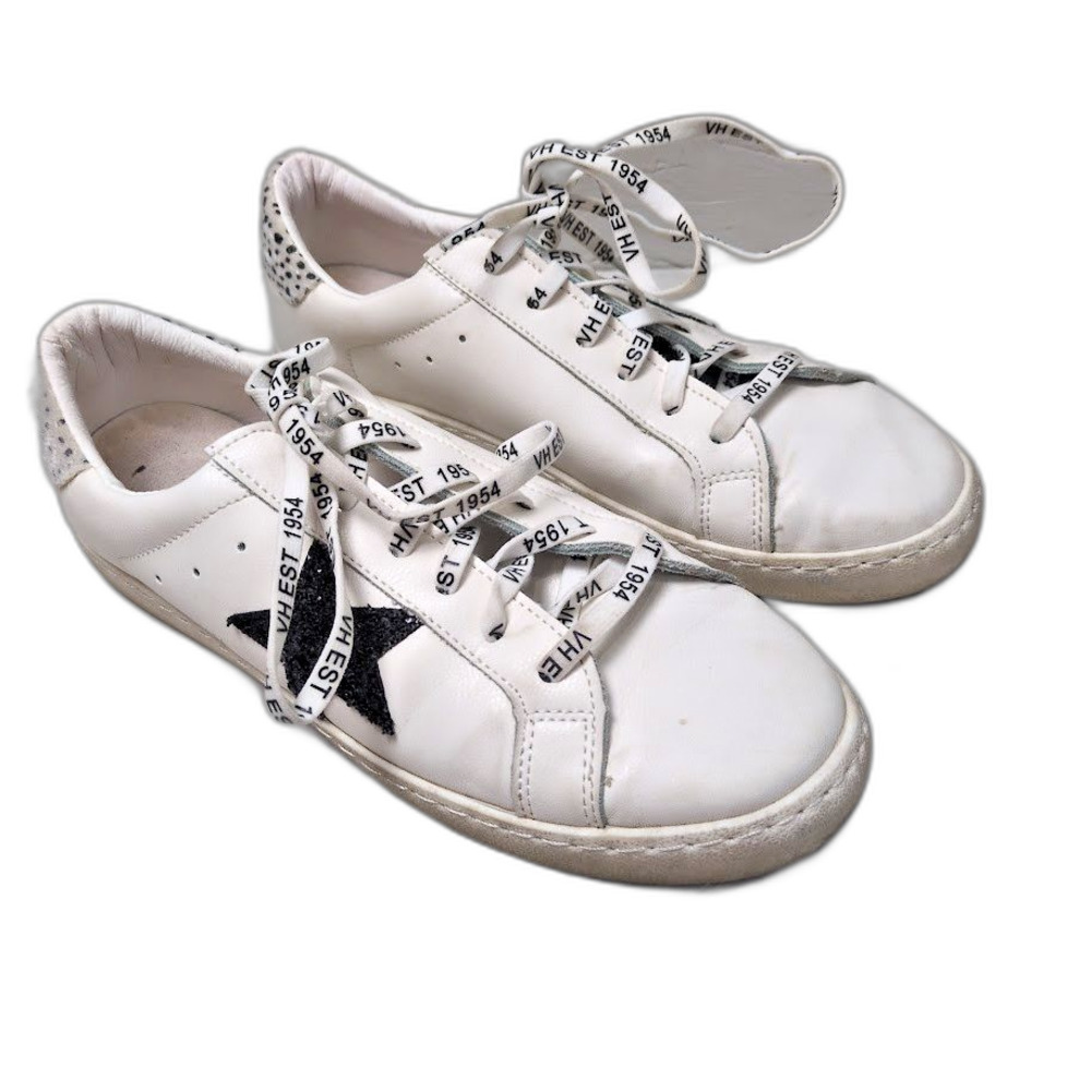 Vintage Havana Women's 8.5 CARLA White Cheetah Black Sequins Star